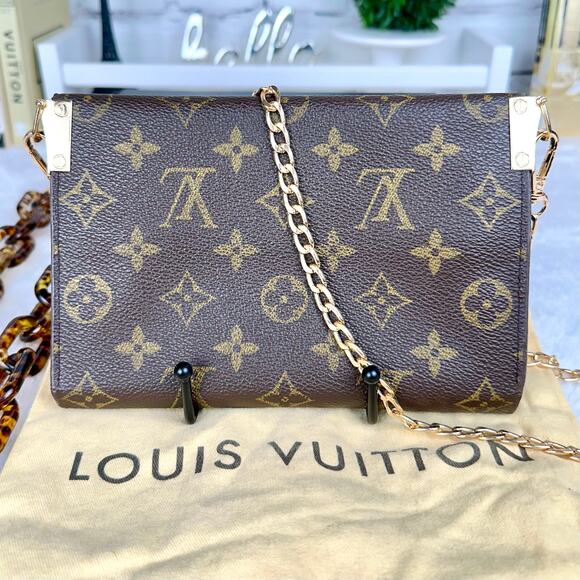 Louis Vuitton monogram vintage Wallet Crossbody with chains custom refurb - Picture 4 of 13
